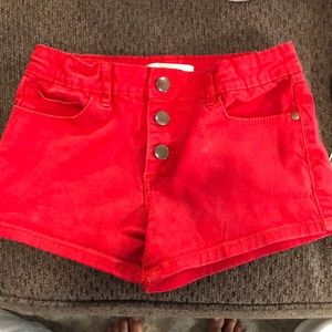 Forever 21 girls 11/12 red denim shorts